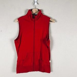 OLEG Cassini Sport Vest Red Front Zip Pockets Layering Casual‎ Size Medium